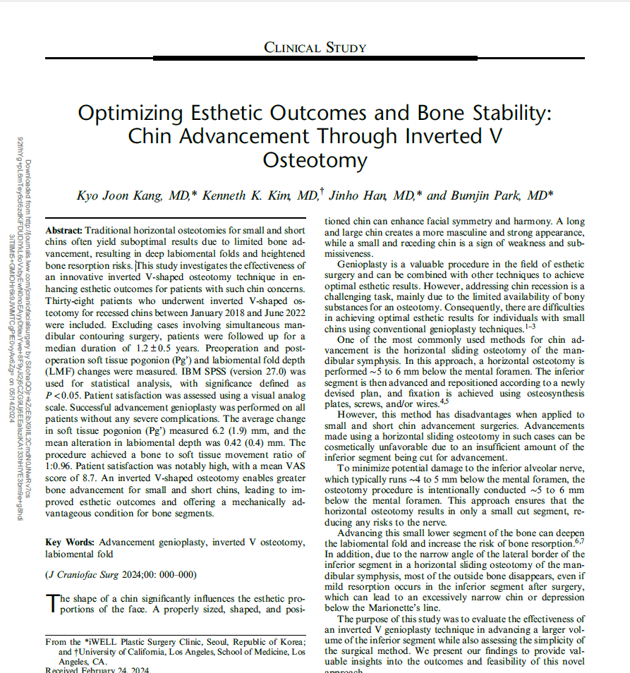 Screenshot of Optimizing Esthetic Outcomes and Bone Stability:
Chin Advancement Through Inverted V
Osteotomy pdf