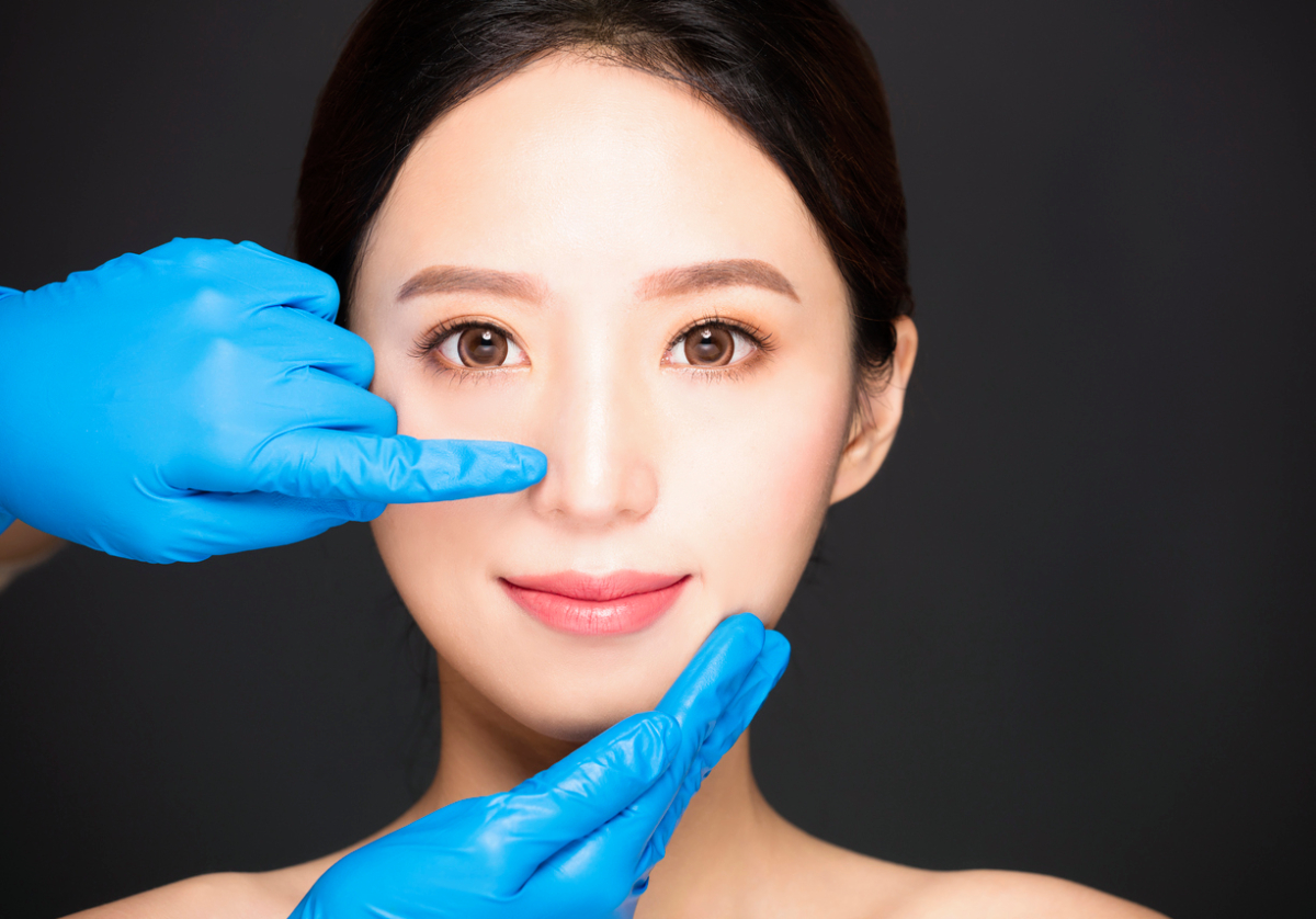 asian rhinoplasty woman with nose framed